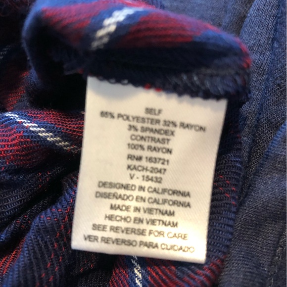 Kingston Grey Layered Look Hoodie Mini Dress In Navy Red Combo. NWT! Sz XL - Picture 4 of 5